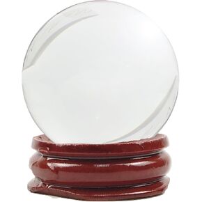 LUSTERING Crystal Ball with Stand, Large Crystal Sphere - Witchcraft and Functional Magical Accessory for Gifts, Home Office Decor (60mm)