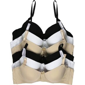ToBeInStyle Girl's Junior Pack of 6 Wired A-Cup Bras with Convertible Straps