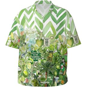 Men's Hawaiian Beach Shirt, Short Sleeve Shirts for Men, Quick-Dry Button Up Shirt