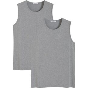 Latuza Men's Bamboo Viscose Muscle Tank Top Sleeveless Workout Shirt 2 Pack
