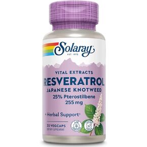 SOLARAY Super Resveratrol w/Pterostilbene, Veg Cap (Btl-Plastic) 250mg | 30ct