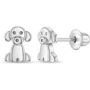 925 sterling Silver Children's Cute Puppy Strains مع ظهور المسمار للأطفال والفتيات الصغيرات. أقراط ممتعة لأطفال عاشق الكلاب