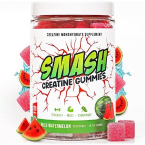 Creatine Monohydrate Gummies 5g, Creatine for Women and Men, (120ct) Vegan, Gluten Free. Preworkout & Post Workout (Made in The USA) (120ct, Strawberry Splash)
