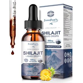 Himalayan Shilajit Resin Liquid Drops - 16-in-1 Shilajit for Men & Women w/Ashwagandha, Sea Moss & 85+ Trace Minerals, Fulvic Acid - Energy & Wellness (1 fl oz, 1 Pack)