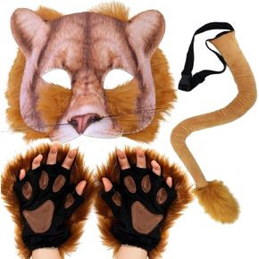 Animal Wolf Fox Cosplay Costume Accessories Set for Halloween Party,Over 3 Years Old