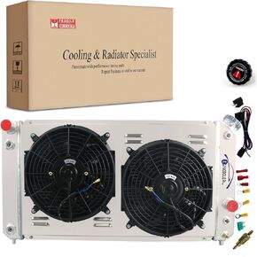 3 صف CORE CHADIATAR لعام 1996-2005 CHEVY S10 Pickups GMC/Blazer V8 V6 All Aluminium Radiator + Shroud Fan + Relay 1997 1998 2000 2001 2002 2003 2004