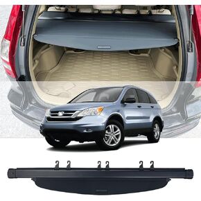 Cargo Cover Compatible with Honda CRV 2007 2008 2009 2010 2011 Accessories Retractable Rear Trunk Cover Trunk Security Cover Shielding Honda CRV Cargo Cover(Black/Canvas