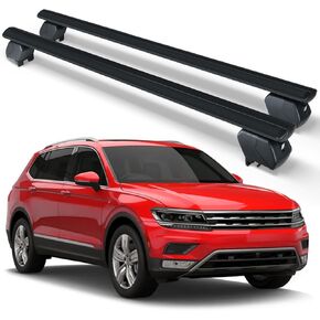 Heavy Duty 300 LBS Roof Rack Cross Bars Compatible with 2018-2025 Volkswagen VW Tiguan with Side Rails, Adjustable & Lockable Crossbars Cargo Carrier Rooftop Luggage