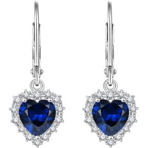 Starchenie Heart Danger Drop أقراط 925 Sterling Silver Birthstones Leverback Earrings Gift for Women