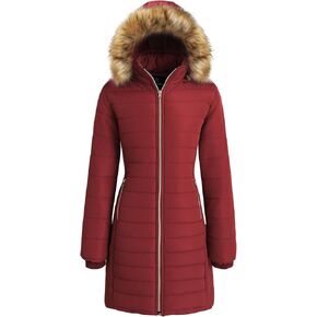 Wantdo Long Winter Winter Supher Coat Darm Dark Waterproof Jackets with Faux Fur Cool