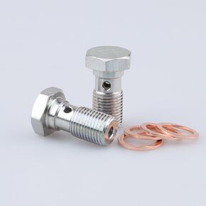 M10 x 1.0 Brake Banjo Bolt 22.1mm UHL مع غسالات النحاس ، الصف 8.8 الصلب ، حزمة 2