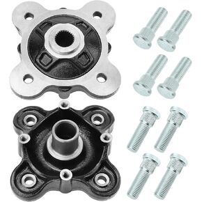 2 PCS HUB WHELE HUB و 8 PCS WHELE COST متوافقة مع Polaris Ranger 900 1000 DIESEL 570-Full-Size 2013-2022 BRUTUS 2013-2018 GEM EM1400 2014-2021 M1400 2015-2016 PRO-XD 2020-2021