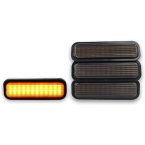 4pc Smoked Housing Amber LED Front Centra Grille Lights DRL Feature Kit for Toyota Tacoma 2024 2025 Limited&Limited i-Force MAX,OEM Grill Led Grill Light for Tacoma Accessories