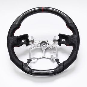 REVOLVE Carbon Fiber D-Type Racing Design Flat Bottom Replacement Car Steering Wheel - Nappa Perforated Leather Auto Steering Wheel for Toyota 4Runner Tacoma Tundra TRD 2014-2023