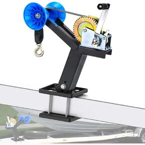 Up/Down Adjustable Boat Trailer Winch Post with Towing Winch, Winch Stand with Roller for 3" to 4" W x 4" H Trailer Tongue, Boat Trailer Winch Stand for Speedboats, Fishing Boats & Motorboats