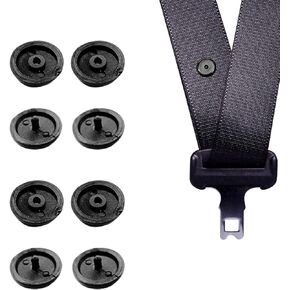 4 Set Car Seat Belt Button Stop, Snap-on Installation Seatbelt Stopper Kit, Prevent Seat Belt Clip from Sliding Down, Universal Replace Accessaries for Most Cars Trucks (Black)