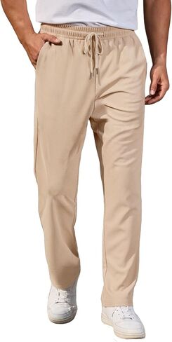 COOFANDY Men's Casual Pants Waffle Knit Yoga Pants Lightweight Sweatpants Open Bottom Lounge Trousers in Saudi Arabia