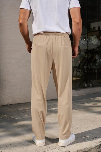 COOFANDY Men's Casual Pants Waffle Knit Yoga Pants Lightweight Sweatpants Open Bottom Lounge Trousers in Saudi Arabia