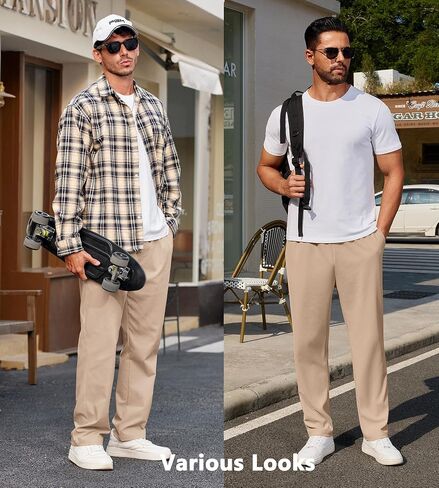 COOFANDY Men's Casual Pants Waffle Knit Yoga Pants Lightweight Sweatpants Open Bottom Lounge Trousers in Saudi Arabia