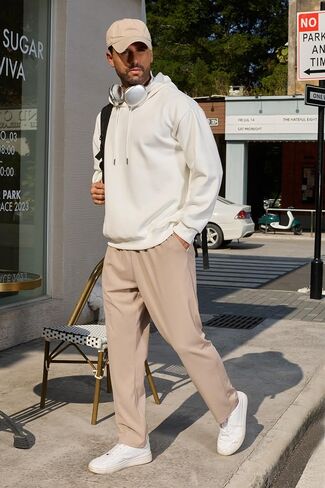 COOFANDY Men's Casual Pants Waffle Knit Yoga Pants Lightweight Sweatpants Open Bottom Lounge Trousers in Saudi Arabia