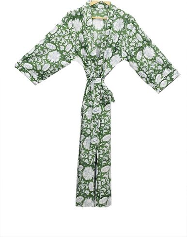 Hand block print Cotton Kimono bikini cover up,Indian Hand block print Cotton Bath Robe,Swim Wear,Nighrwere Dressing Gown in Kuwait