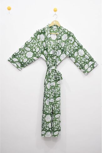 Hand block print Cotton Kimono bikini cover up,Indian Hand block print Cotton Bath Robe,Swim Wear,Nighrwere Dressing Gown in Kuwait
