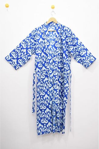 Hand block print Cotton Kimono bikini cover up,Indian Hand block print Cotton Bath Robe,Swim Wear,Nighrwere Dressing Gown in Kuwait