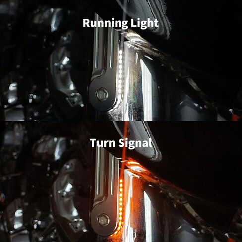 LED Flush Fork Turn Signal Brackets Running Light Fit for Harley Touring Road King Street Glide Electra Glide 1998-2023 (Chrome) in Saudi Arabia