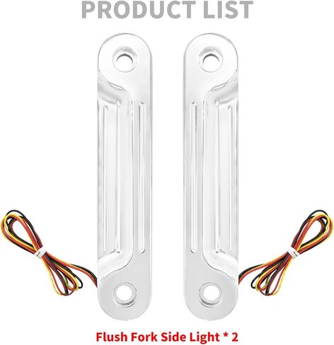 LED Flush Fork Turn Signal Brackets Running Light Fit for Harley Touring Road King Street Glide Electra Glide 1998-2023 (Chrome) in Saudi Arabia