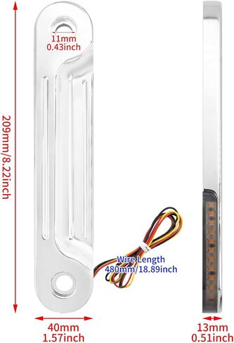 LED Flush Fork Turn Signal Brackets Running Light Fit for Harley Touring Road King Street Glide Electra Glide 1998-2023 (Chrome) in Saudi Arabia