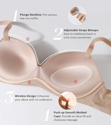 دفعت Lemorosy للسيدات حمالة الصدر اللاسلكية مريحة لا تراجع تحت الأسلاك مبطنة بالدعم والرفع in Kuwait