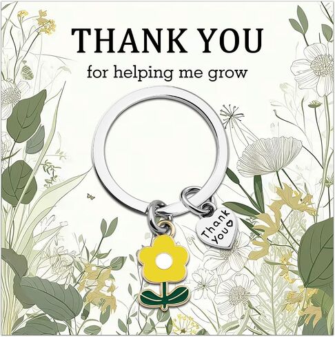 Cute Flower Teachers Keychain Bulk Thank You for Helping Me Grow Thank You Gift for Teachers Coaches Mentor in Saudi Arabia