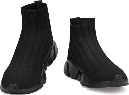 Santiro Mens High Top Sneakers Gym Breathable Tennis Running Walking Slip On Shoes in Saudi Arabia