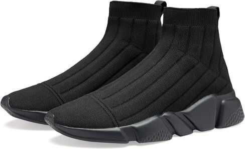 Santiro Mens High Top Sneakers Gym Breathable Tennis Running Walking Slip On Shoes in Saudi Arabia