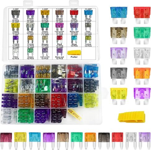 MuHize Automotive Assortment Fuses Kit - 242 PCS Upgrade Car Truck Blade Fuse(2023 New), Standard & Mini (2A 3A 5A 7.5A 10A 15A 20A 25A 30A 35A 40A) Fuses, Boat RV SUV Camper Replacement Fuse in Kuwait