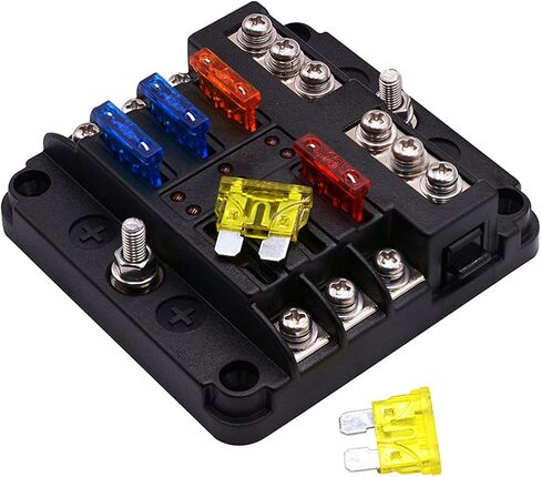 Soyond 6 Way Marine Fuse Block Fuse Box with LED Warning Indicator Fuse Panel for RV Boat Car Truck in Saudi Arabia