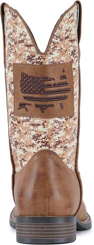 IUV Cowboy Boots For Men Square Toe Western Boot Durable Classic Fashionable Embroidered Pull On Slip Resistant Boots in Saudi Arabia