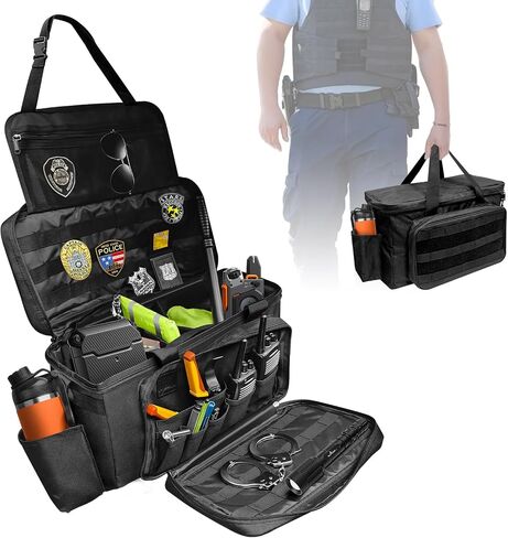 Patrol Law Enforcement, Patrol Bags, Police Gear Bag for Car Front Seat Organizer with Molle System, Cup Holders, Water Resistant Police Gear Duty bags, Fits Vehicle Passenger Seat in Saudi Arabia