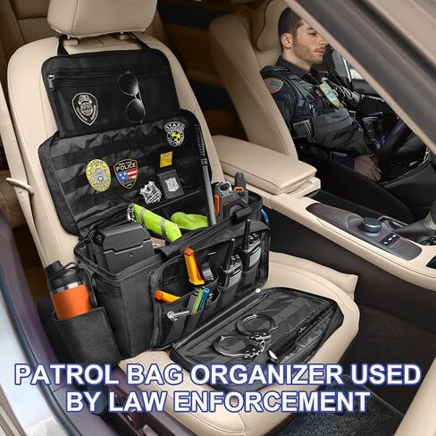Patrol Law Enforcement, Patrol Bags, Police Gear Bag for Car Front Seat Organizer with Molle System, Cup Holders, Water Resistant Police Gear Duty bags, Fits Vehicle Passenger Seat in Saudi Arabia