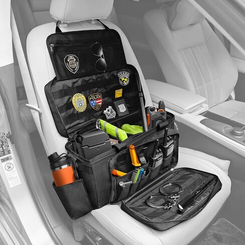 Patrol Law Enforcement, Patrol Bags, Police Gear Bag for Car Front Seat Organizer with Molle System, Cup Holders, Water Resistant Police Gear Duty bags, Fits Vehicle Passenger Seat in Saudi Arabia