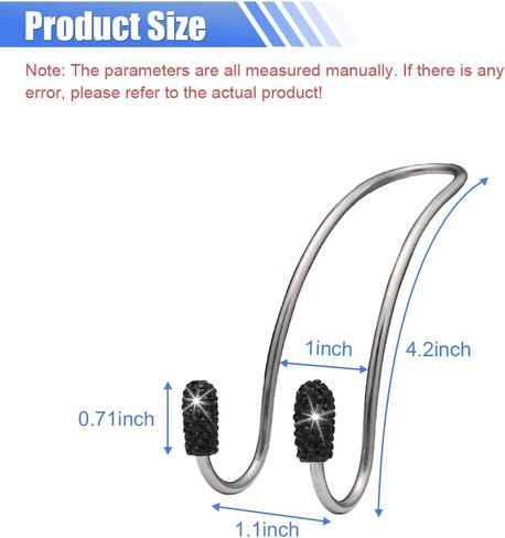 2PCS Car Headrest Hook Hangers, Bling Stainless Steel Car Backseat Holder, Strong Car Headrest Storage Hooks, Universal Car Organizers Accessories for Coats Umbrellas Grocery Handbags (White) in Saudi Arabia