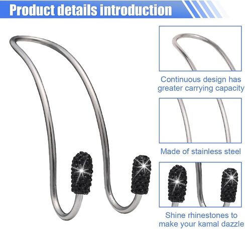 2PCS Car Headrest Hook Hangers, Bling Stainless Steel Car Backseat Holder, Strong Car Headrest Storage Hooks, Universal Car Organizers Accessories for Coats Umbrellas Grocery Handbags (White) in Saudi Arabia