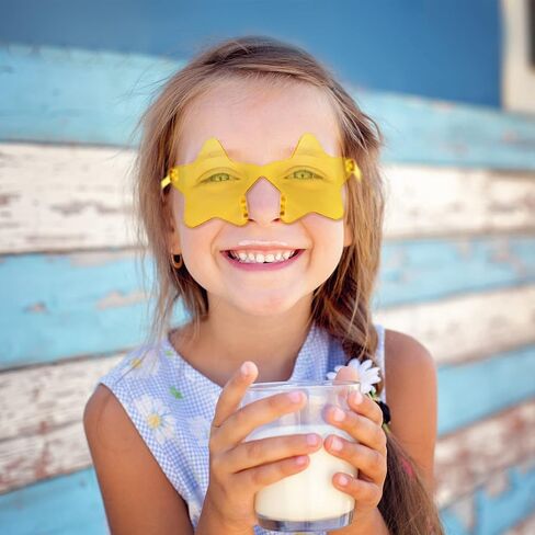 Matcheck 24 Heart/Star Shaped Sunglasses Kids Rimless Party Glasses Transparent Colored Funny Boy/Girls Birthday Favors in Saudi Arabia