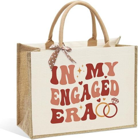 KongMoTree Bride Bag, Bride Gifts, Bridal Shower Gifts, Canvas Tote Bag, Wedding Honeymoon Gift Reusable Shoulder Bags in Kuwait