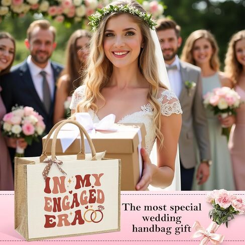 KongMoTree Bride Bag, Bride Gifts, Bridal Shower Gifts, Canvas Tote Bag, Wedding Honeymoon Gift Reusable Shoulder Bags in Kuwait