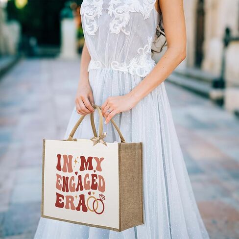 KongMoTree Bride Bag, Bride Gifts, Bridal Shower Gifts, Canvas Tote Bag, Wedding Honeymoon Gift Reusable Shoulder Bags in Kuwait