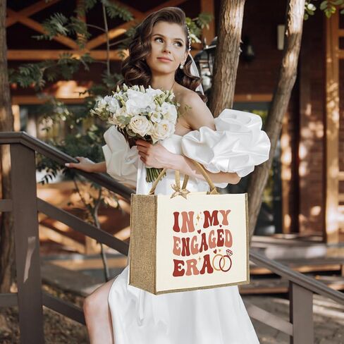 KongMoTree Bride Bag, Bride Gifts, Bridal Shower Gifts, Canvas Tote Bag, Wedding Honeymoon Gift Reusable Shoulder Bags in Kuwait
