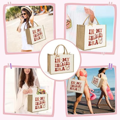 KongMoTree Bride Bag, Bride Gifts, Bridal Shower Gifts, Canvas Tote Bag, Wedding Honeymoon Gift Reusable Shoulder Bags in Kuwait