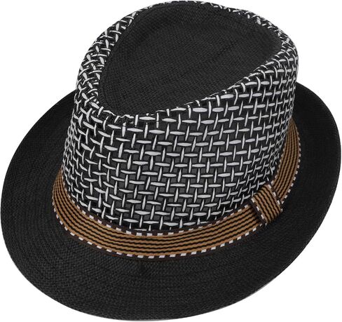 Summer Straw Fedora Hats for Men Trilby Beach Sun Hat Short Brim Wool Felt Panama Cap in Saudi Arabia