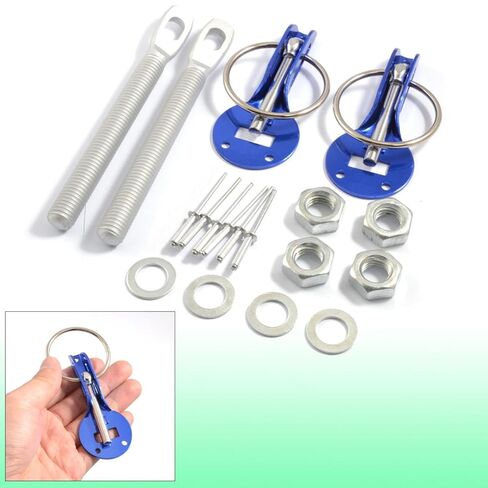 Universal Hood Latch Lock, Blue Lock Pins Hood Pin Lock Kit 4 Colors Stainless Steel Hood Latch Pins Hood Pin Lock Latch Car Hood Pins Lock Latch Kit for Car Racing Sport (Blue) in Saudi Arabia
